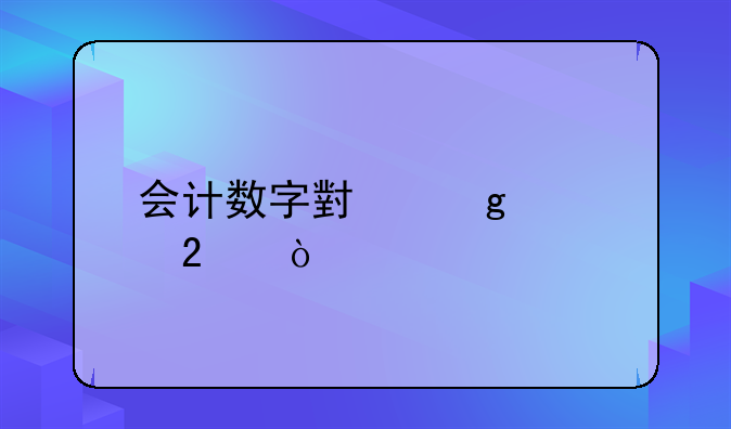 會計數(shù)字小寫規(guī)范？