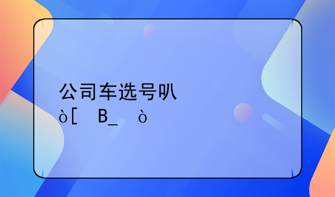 公司車選號可以自編嗎？