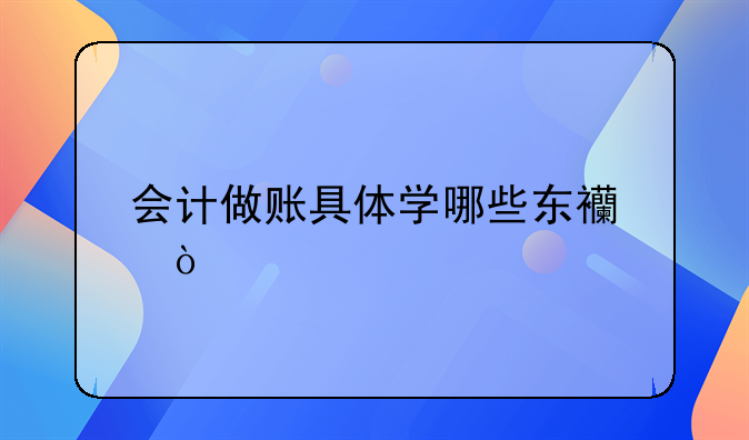 會計做賬具體學(xué)哪些東西？