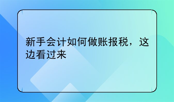 新手會(huì)計(jì)如何做賬報(bào)稅，這邊看過(guò)來(lái)