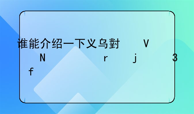 誰能介紹一下義烏小商品市場的背景