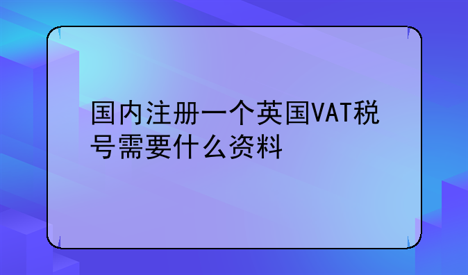 國(guó)內(nèi)注冊(cè)一個(gè)英國(guó)VAT稅號(hào)需要什么資料