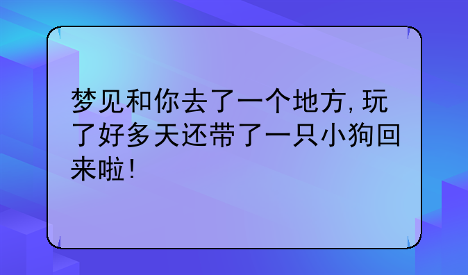 夢見和你去了一個地方,玩了好多天還帶了一只小狗回來啦!